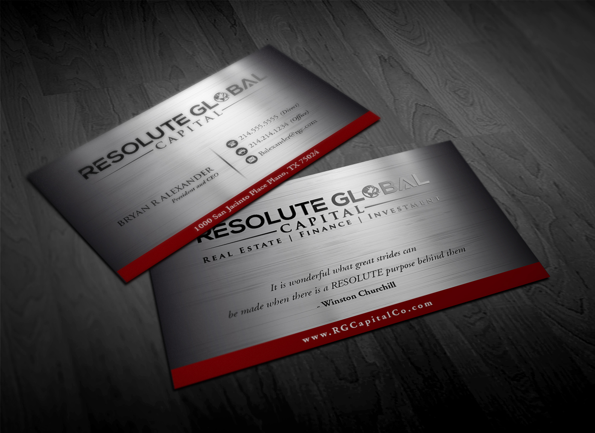 Visitenkarten-Design von Pointless Pixels India für resolute global capital | Design #13990729