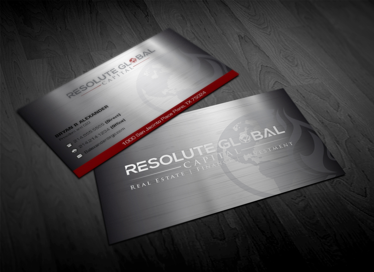 Visitenkarten-Design von Pointless Pixels India für resolute global capital | Design #13990917