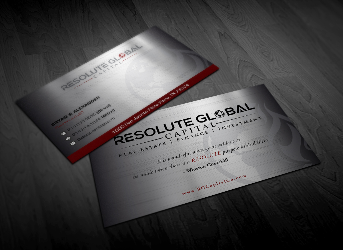 Business Card Design by Pointless Pixels India for resolute global capital | Design #13991225