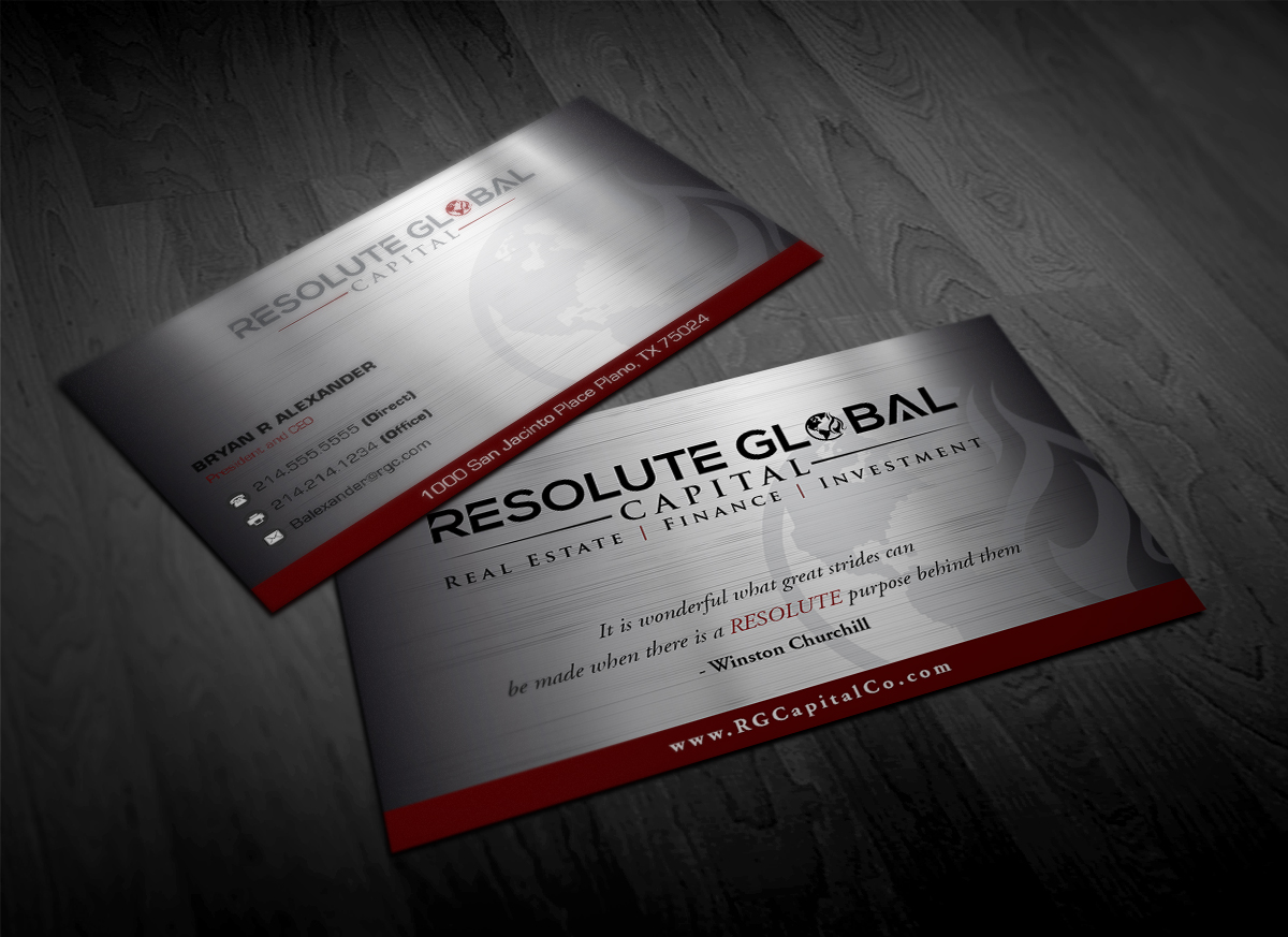 Visitenkarten-Design von Pointless Pixels India für resolute global capital | Design #13991324