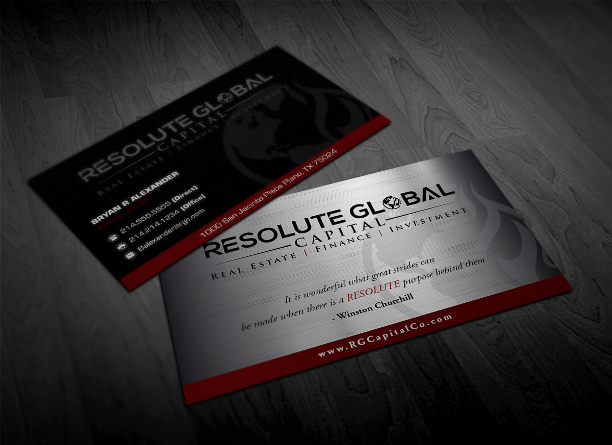 Visitenkarten-Design von Pointless Pixels India für resolute global capital | Design #13991379