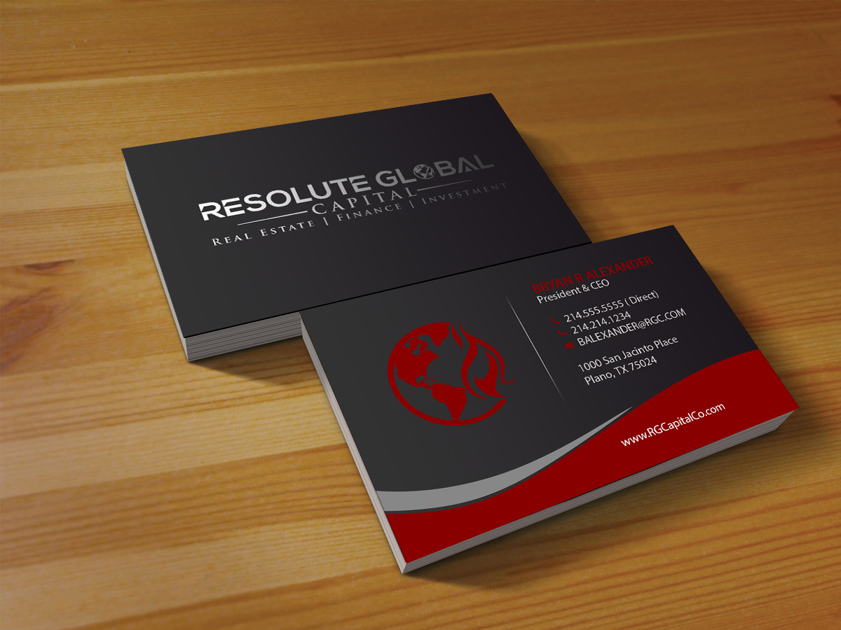 Visitenkarten-Design von Creations Box 2015 für resolute global capital | Design #14006395