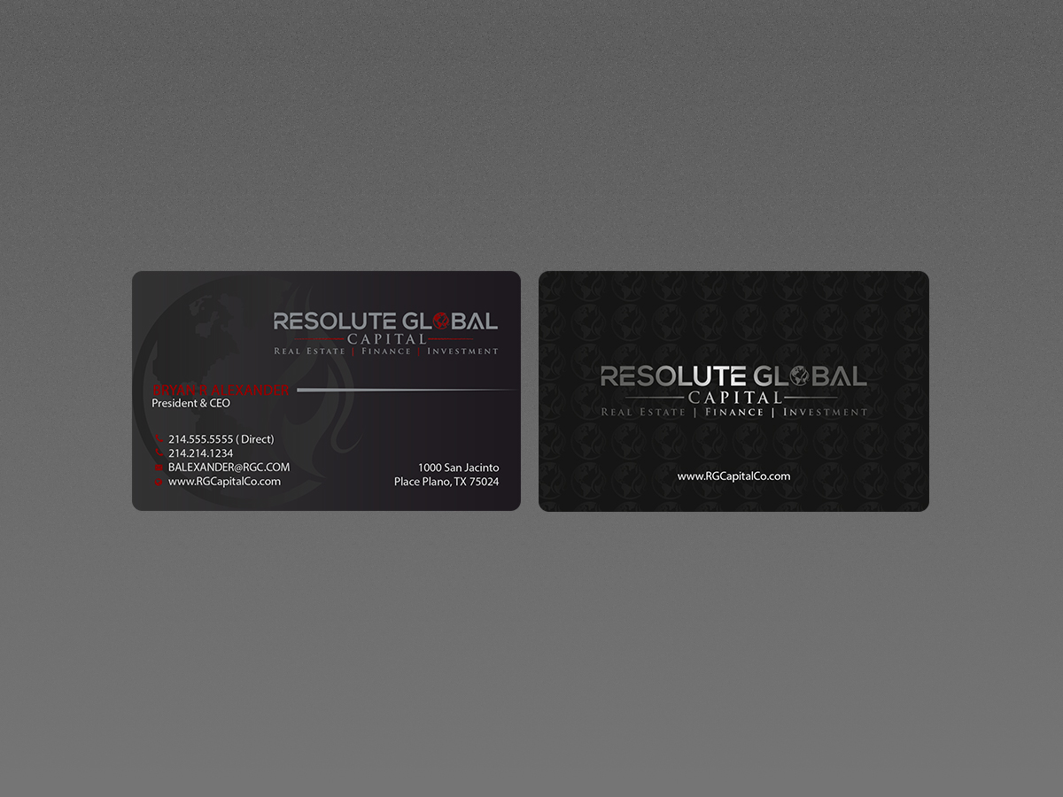 Business Card Design by Creations Box 2015 for resolute global capital | Design #14006397