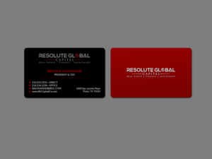 Business Card Design by Creations Box 2015 for resolute global capital | Design: #14008724