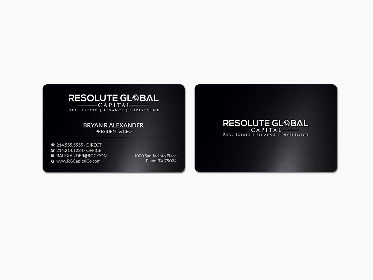 Business Card Design by Creations Box 2015 for resolute global capital | Design #14008725