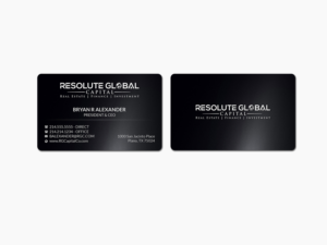 Business Card Design by Creations Box 2015 for resolute global capital | Design: #14008725