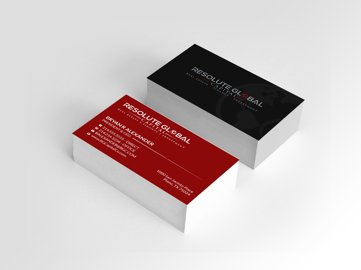 Business Card Design by Creations Box 2015 for resolute global capital | Design #14008726