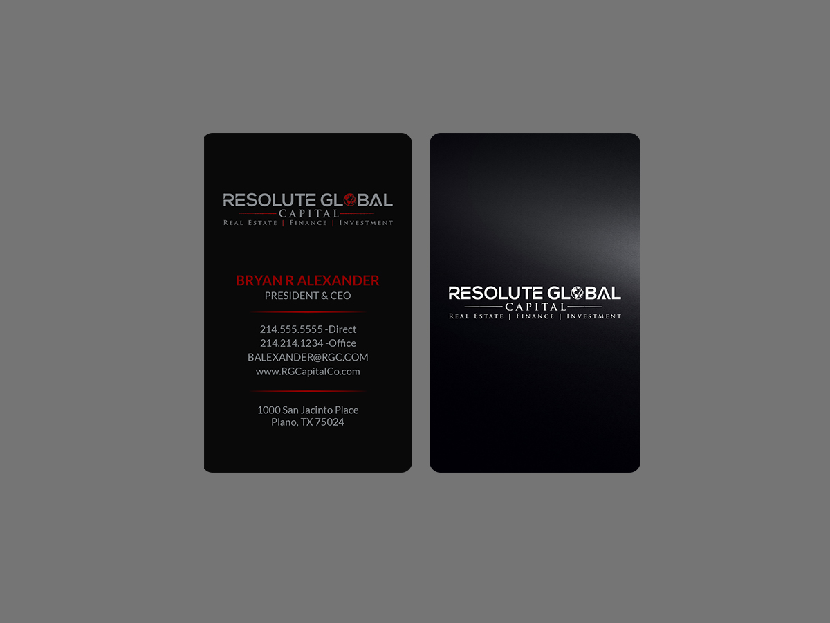 Business Card Design by Creations Box 2015 for resolute global capital | Design #14008727