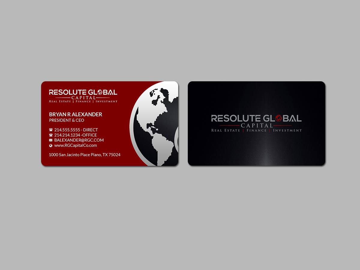 Business Card Design by Creations Box 2015 for resolute global capital | Design #14008728