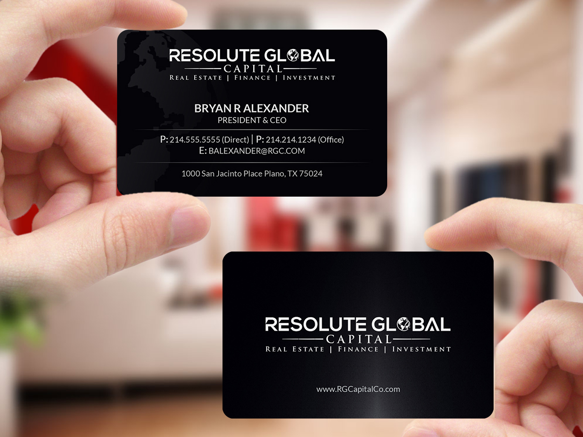 Business Card Design by Creations Box 2015 for resolute global capital | Design #14008732
