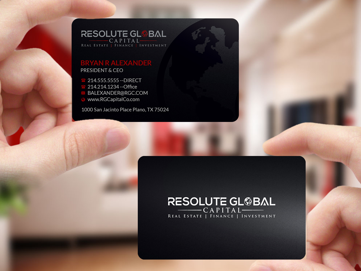 Business Card Design by Creations Box 2015 for resolute global capital | Design #14008734