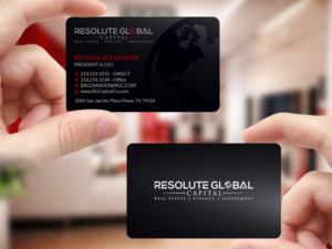 Business Card Design by Creations Box 2015 for resolute global capital | Design: #14008734