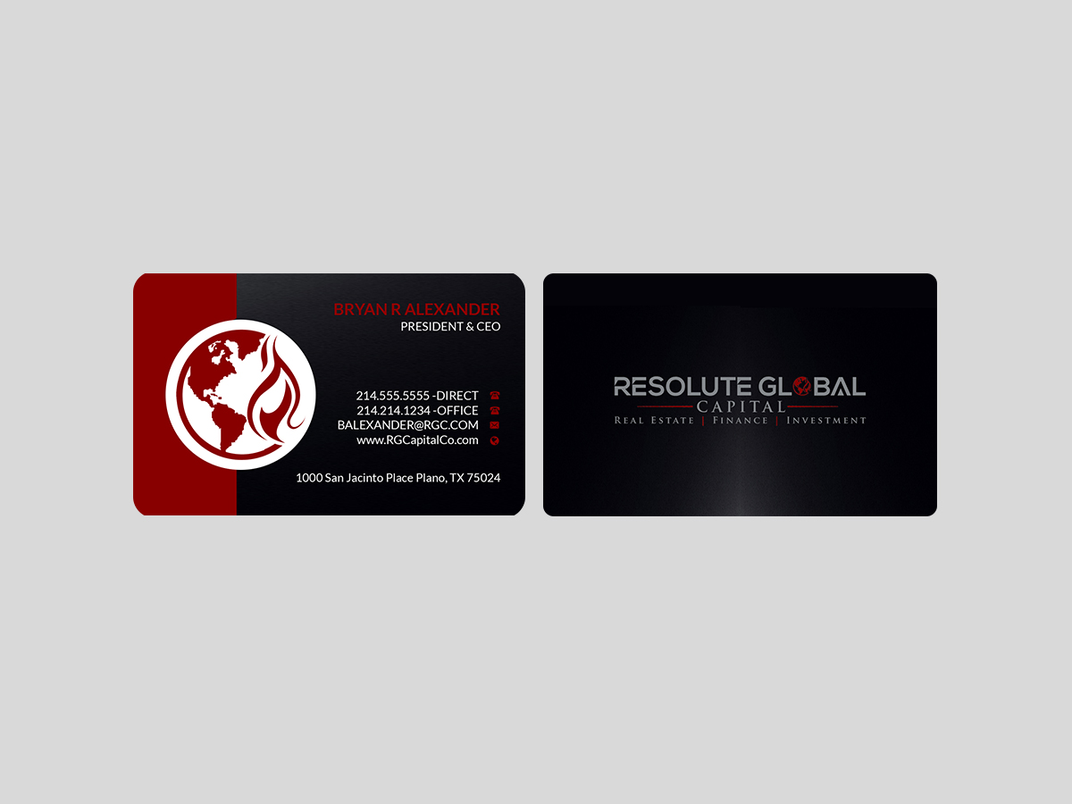 Business Card Design by Creations Box 2015 for resolute global capital | Design #14008736