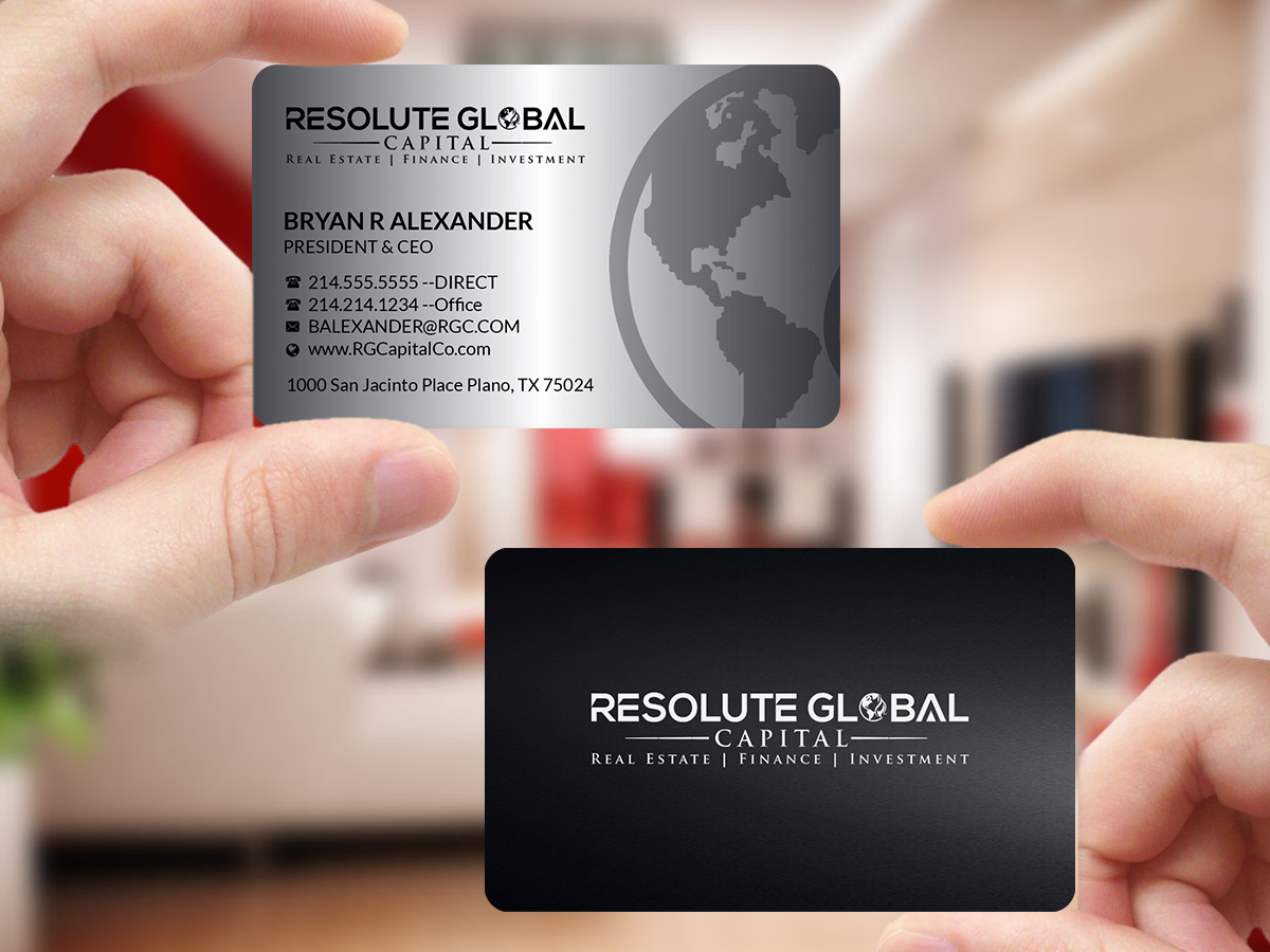 Diseño de Tarjeta de Presentación por Creations Box 2015 para resolute global capital | Diseño #14008738