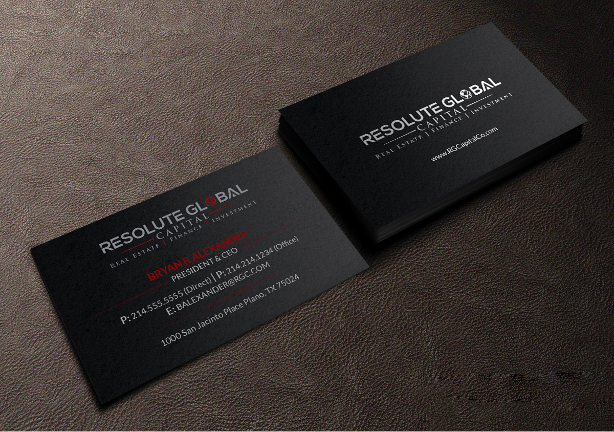Business Card Design by Creations Box 2015 for resolute global capital | Design #14008740