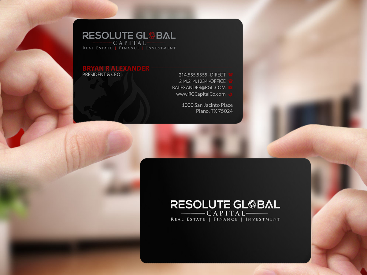 Business Card Design by Creations Box 2015 for resolute global capital | Design #14008741