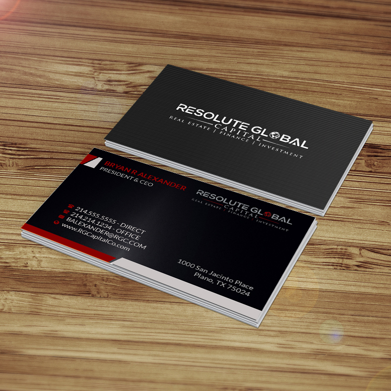 Business Card Design by Creations Box 2015 for resolute global capital | Design #14008743