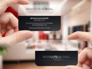 Design de Carte de Visite par Creations Box 2015 pour resolute global capital | Design : #14020820