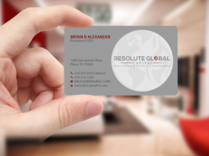 Design de Carte de Visite par Creations Box 2015 pour resolute global capital | Design : #14020858