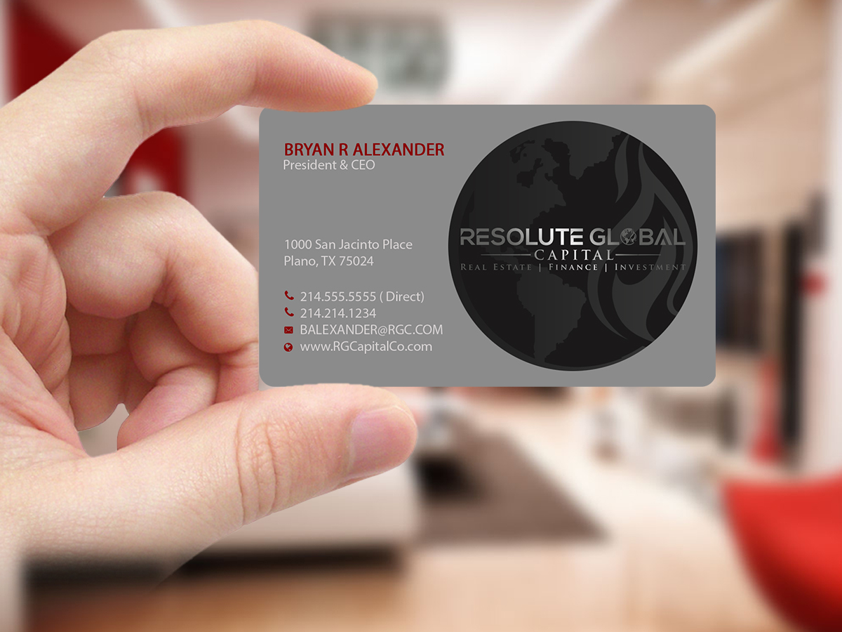 Diseño de Tarjeta de Presentación por Creations Box 2015 para resolute global capital | Diseño #14020859