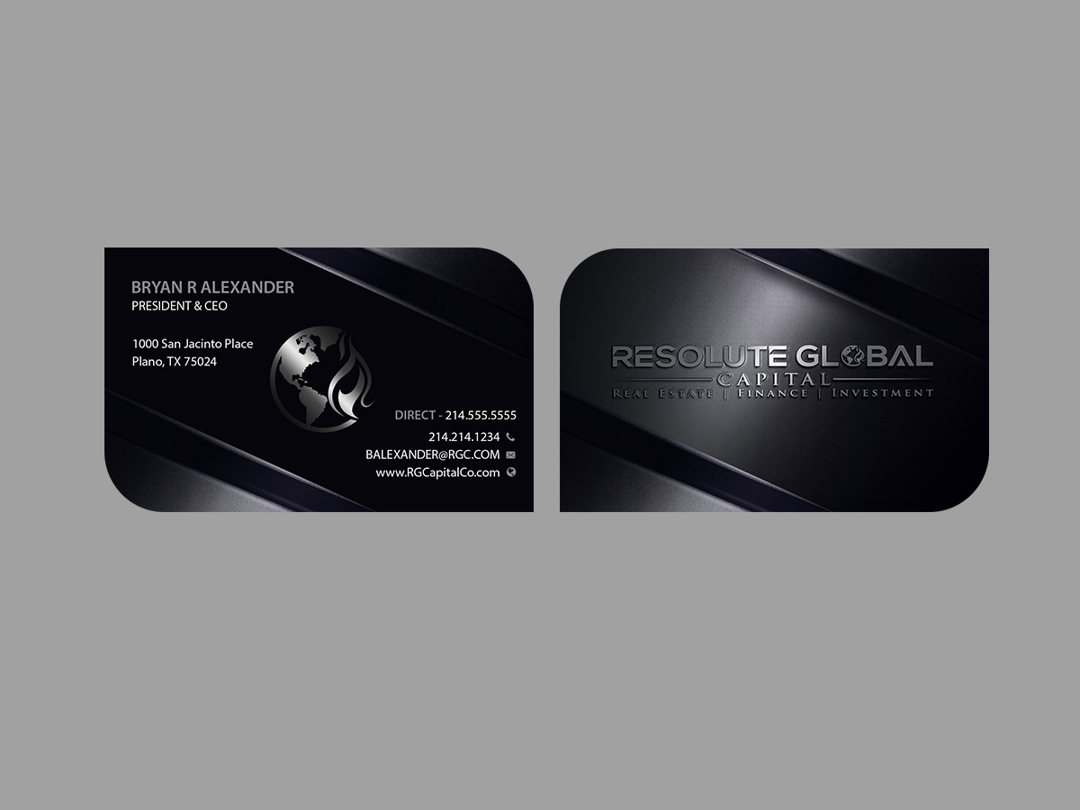 Business Card Design by Creations Box 2015 for resolute global capital | Design #14020860