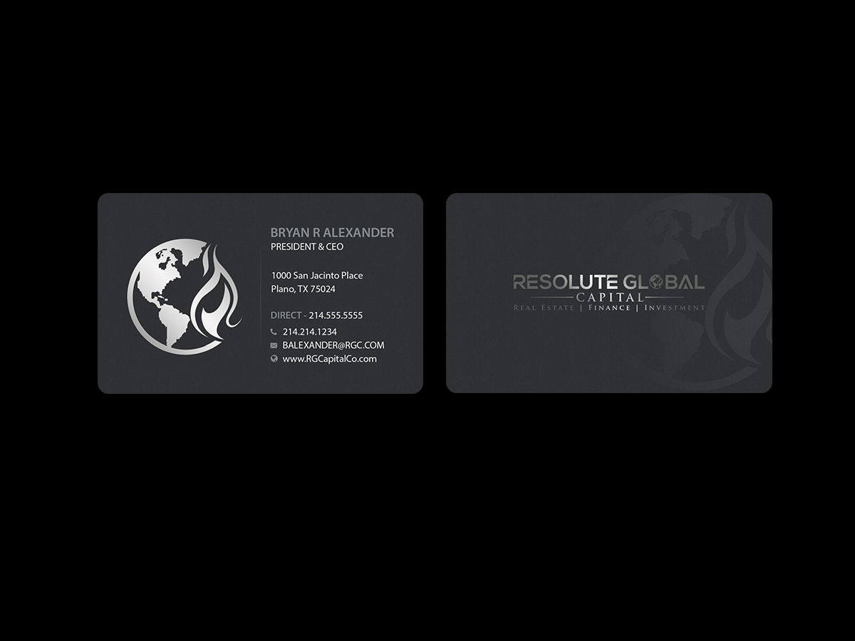 Diseño de Tarjeta de Presentación por Creations Box 2015 para resolute global capital | Diseño #14020864
