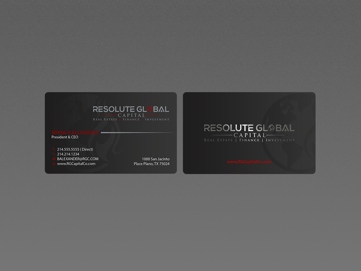 Design de Carte de Visite par Creations Box 2015 pour resolute global capital | Design #14020869