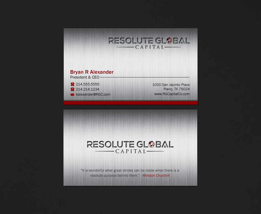Design de Carte de Visite par Brand aid pour resolute global capital | Design #14019138