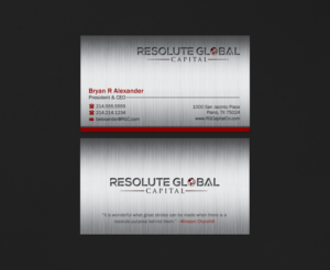 Business Card Design by Brand aid for resolute global capital | Design #14019138