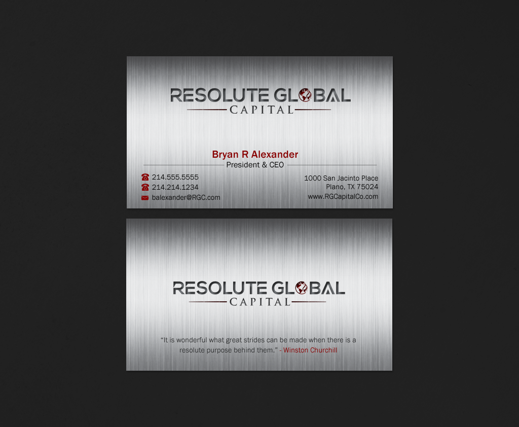 Design de Carte de Visite par Brand aid pour resolute global capital | Design #14019139