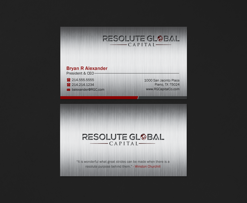 Visitenkarten-Design von Brand aid für resolute global capital | Design #14019140