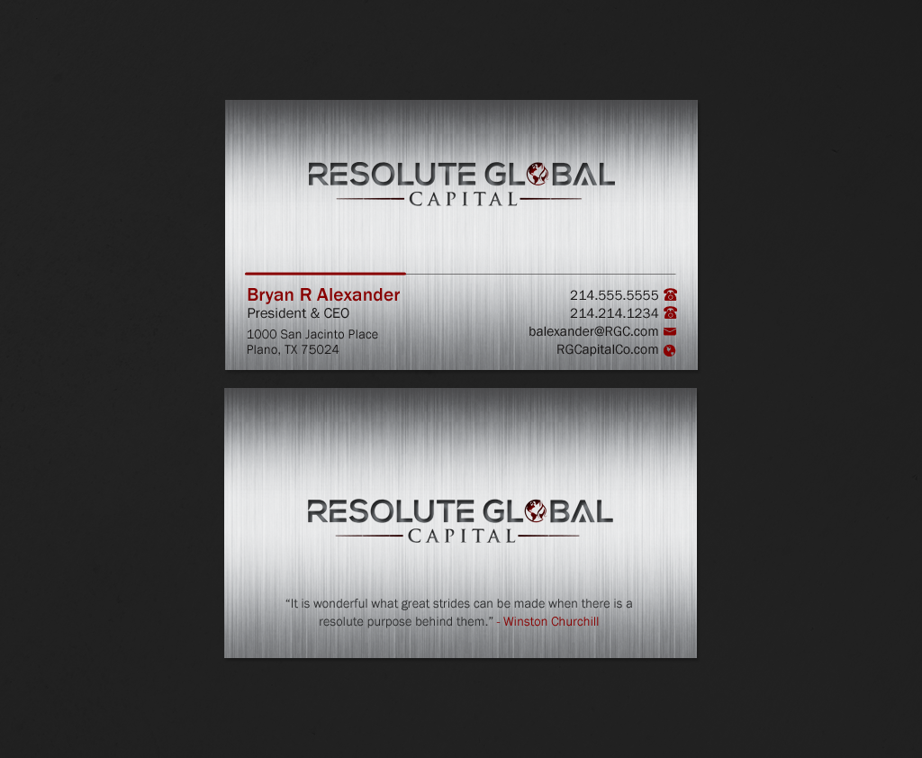 Design de Carte de Visite par Brand aid pour resolute global capital | Design #14019141