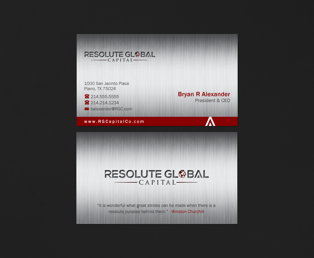 Design de Carte de Visite par Brand aid pour resolute global capital | Design #14019142