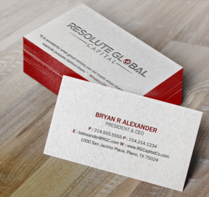Visitenkarten-Design von Brand aid für resolute global capital | Design: #14024503