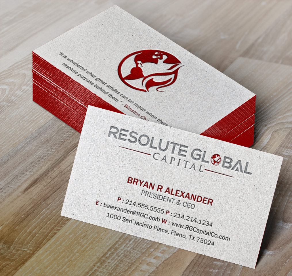 Visitenkarten-Design von Brand aid für resolute global capital | Design #14024505