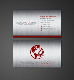 Business Card Design by chandrayaan.creative for resolute global capital | Design #14013794