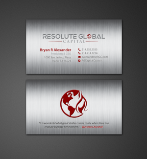 Design de Carte de Visite par chandrayaan.creative pour resolute global capital | Design : #14013796