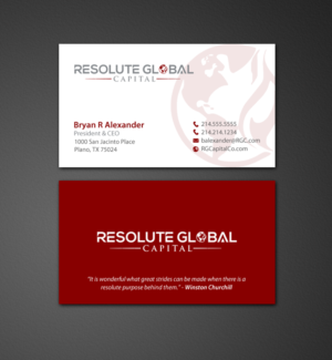 Design de Carte de Visite par chandrayaan.creative pour resolute global capital | Design : #14013797