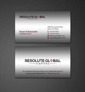 Design de Carte de Visite par chandrayaan.creative pour resolute global capital | Design : #14013820