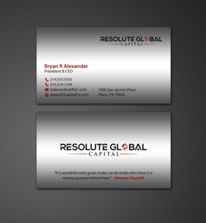 Design de Carte de Visite par chandrayaan.creative pour resolute global capital | Design : #14014197