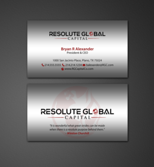 Design de Carte de Visite par chandrayaan.creative pour resolute global capital | Design : #14014198