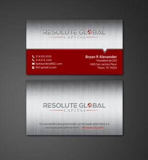 Design de Carte de Visite par chandrayaan.creative pour resolute global capital | Design : #14014199