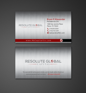 Design de Carte de Visite par chandrayaan.creative pour resolute global capital | Design : #14014200
