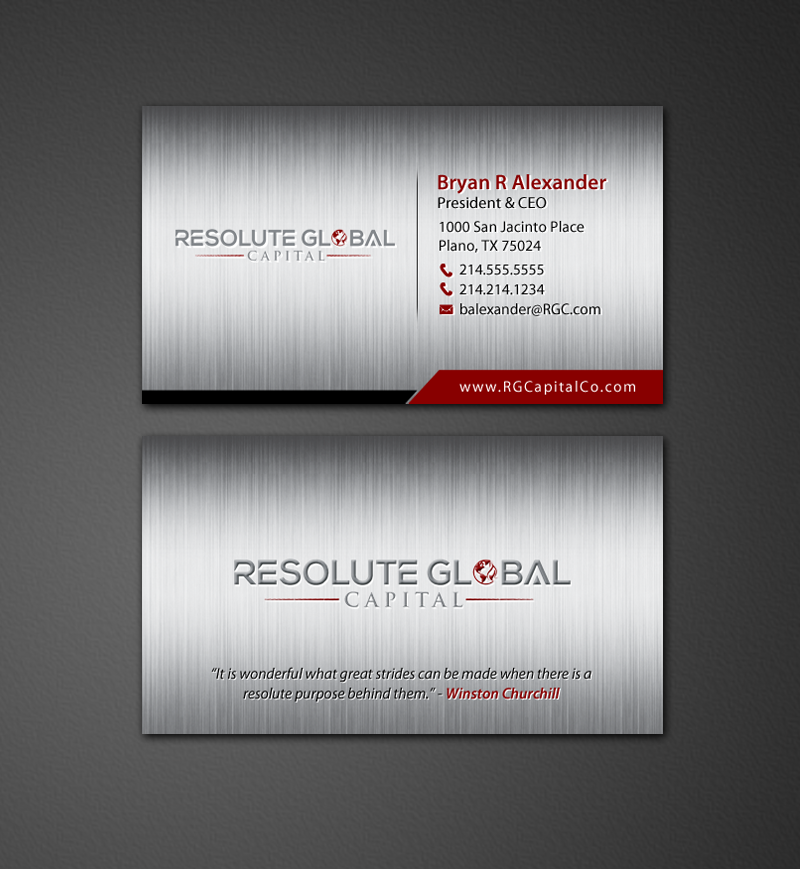 Design de Carte de Visite par chandrayaan.creative pour resolute global capital | Design #14014203