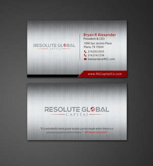 Design de Carte de Visite par chandrayaan.creative pour resolute global capital | Design : #14014203