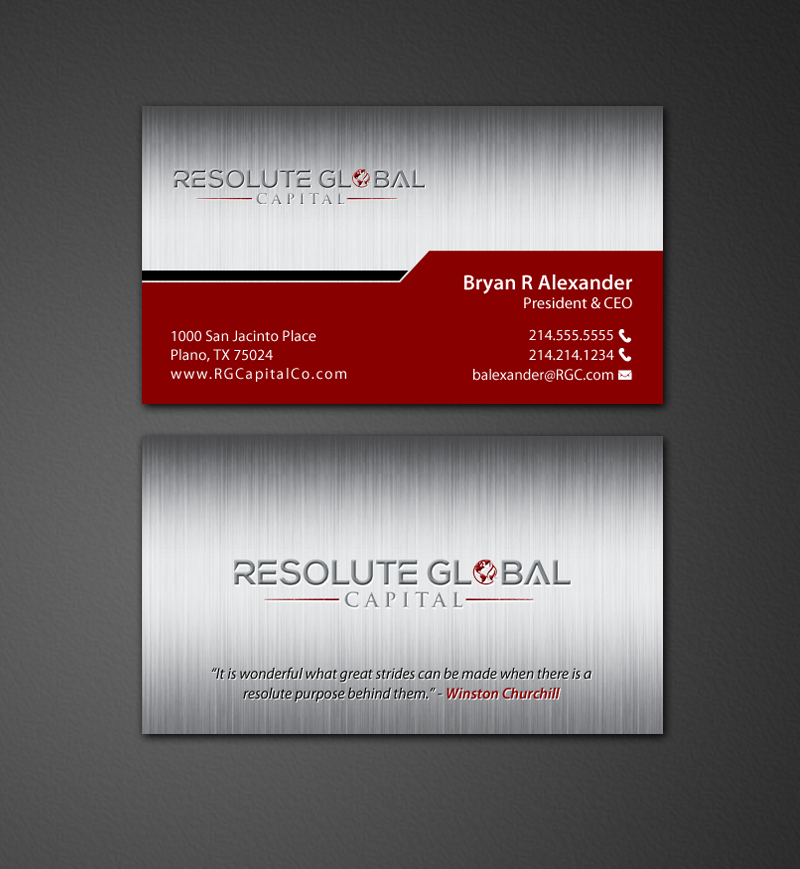 Design de Carte de Visite par chandrayaan.creative pour resolute global capital | Design #14014204