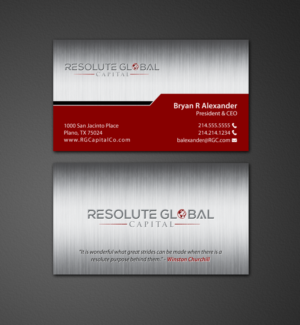Design de Carte de Visite par chandrayaan.creative pour resolute global capital | Design : #14014204