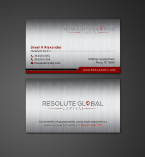 Design de Carte de Visite par chandrayaan.creative pour resolute global capital | Design : #14014205