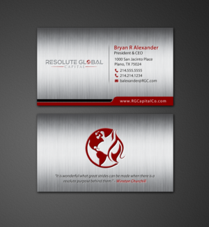 Design de Carte de Visite par chandrayaan.creative pour resolute global capital | Design : #14014206