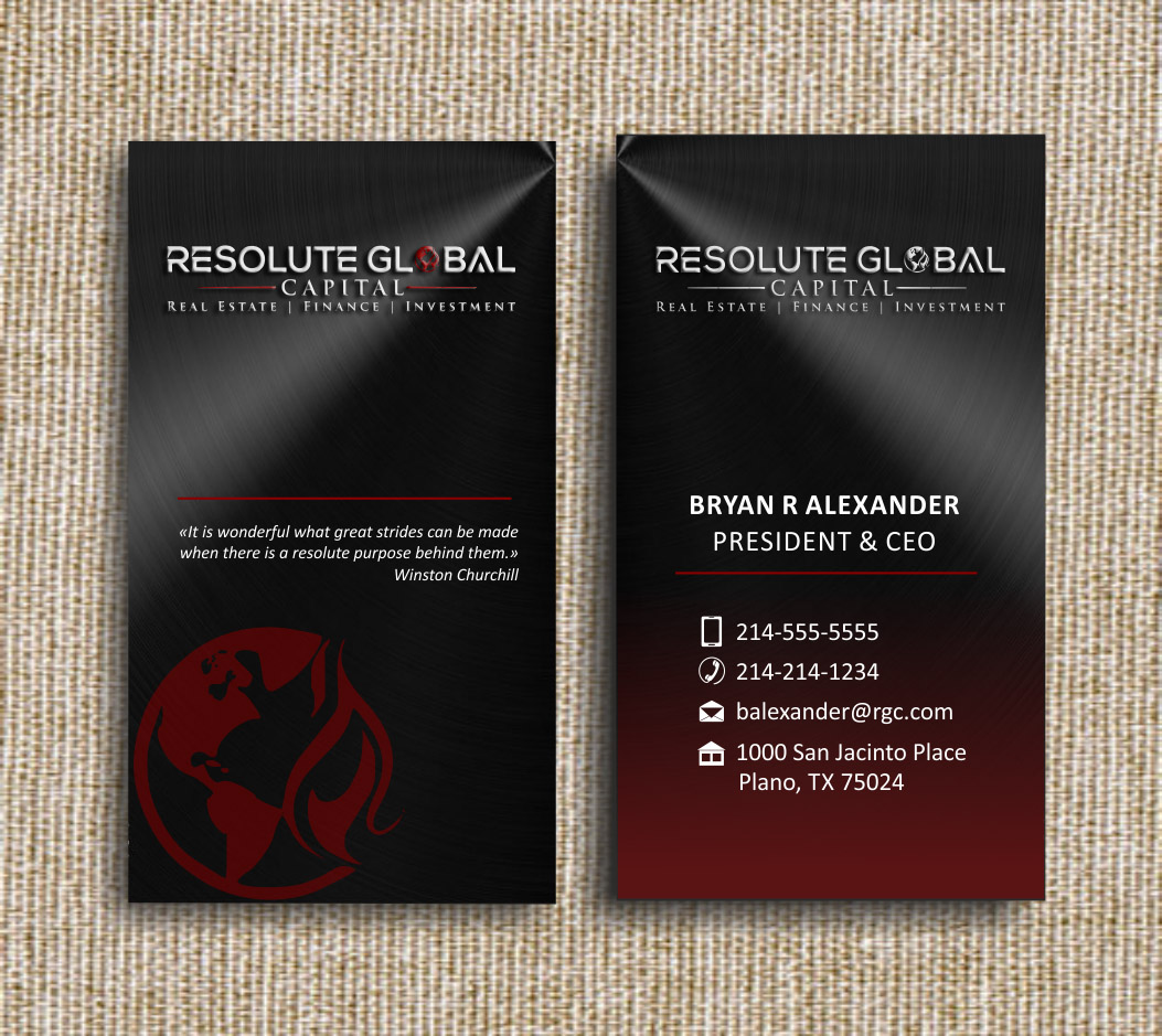 Business Card Design by MagicArtDesigner for resolute global capital | Design #13995455